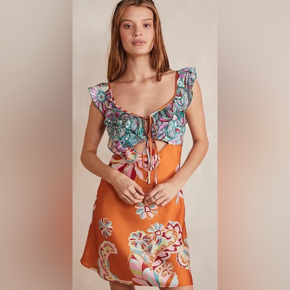 Free people intimately Bali daphne flutter sleeve low scoop back sweetheart slip